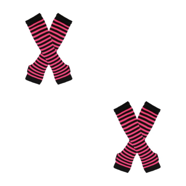 ZheElen Easy To Wear Over Knee Socks Highly Elastic And Durable Soft And Breathable Wide Application Polyester Easy To Match rose red and black 2Set