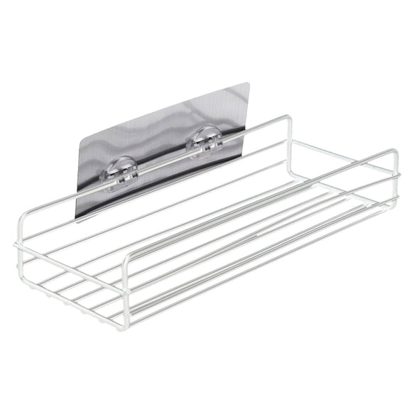 Floating Shelves No Wall Damage Floating Shelves for Wall, Wall Mounted Storage Shelves with Black Metal Frame for Bathroom, Bedroom, Living Room, Kitchen, Office