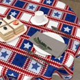 thumbnail image 5 of American Flag Tablecloth Round 60 Inch 4th of July Patriotic Table Cloth Washable Table Cover Memorial Day Red White and Blue Plaid Tablecloth Decor for Home Kitchen Dining Indoor Party Picnic, 5 of 5
