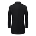 thumbnail image 3 of Veste Longue Noire pour Homme Blazer Ensembles pour Homme Col Roulé Doublée en Molleton Sherpa Travail Bureau Chic Décontracté Uniforme Basique Hiver Automne Blazer 2025 Vêtements Tendance 4TG, 3 of 8