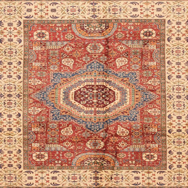 Ahgly Company Tapis d'Intérieur Carrés Abstraits Rouges Abstraits pour Aire, 3 Pieds Carré
