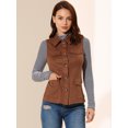 thumbnail image 2 of INSPIRE CHIC Veste Cargo Utilitaire pour Femme Sans Manches à Boutons devant en Faux Suède avec Poches TG Brun, 2 of 6