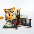 thumbnail image 2 of Langgg Happy Halloween Square Decorative Throw Pillow Case Cushion Cover Bat Pumpkin Moon 45x45cm, 2 of 5