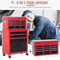 thumbnail image 4 of HOMCOM Coffre à Outils Roulant 2 en 1 avec 6 Tiroirs, Rouge, 4 of 10