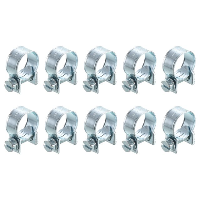 Unique Bargains 10Pack Mini Tuyau de Carburant Tuyau Pince, Réglable 14-16mm, Zingué