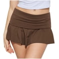 thumbnail image 1 of Timegard Skirts for Women Summer Low Waist Ruched Mini Skirts Solid Color Casual Loose Workout Shorts, 1 of 6