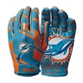 thumbnail image 1 of Wilson NFL Stretch Fit Football Gloves - Adult, Miami Dolphins, 1 of 3