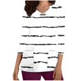 thumbnail image 2 of T-shirt Imprimé Polyvalent pour Femme, Haut Décontracté à Col Rond, Tissu Imitation Rack Doux, Manches 3/4 Coupe Décontractée, Conçu pour un Port Quotidien Confortable Ou l'Allaitement, 2 of 8