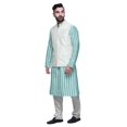 thumbnail image 2 of Atasi Ensemble Kurta Pyjama Indien pour Hommes, Veste Imprimée Classique Décontractée, 2 of 5