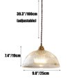 thumbnail image 2 of Clear Ribbed Glass Dome Pendant Light Fixture, Semicircle Transparent Glass Pendant Lamp, Vintage Farmhouse Pendant Light, Pendant Lighting for Kitchen Island Sink Dining Table Bar Entrance, 2 of 7