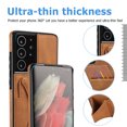 thumbnail image 3 of Leather Stand Case For Samsung Shockproof Card Slot Phone Cover, S21 Brown, 3 of 6