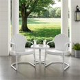 thumbnail image 2 of Crosley Furniture Tulipe Ensemble de Conversation pour Patio en Métal Rond de 22 Pouces, 3 Pcs, Blanc, 2 of 7