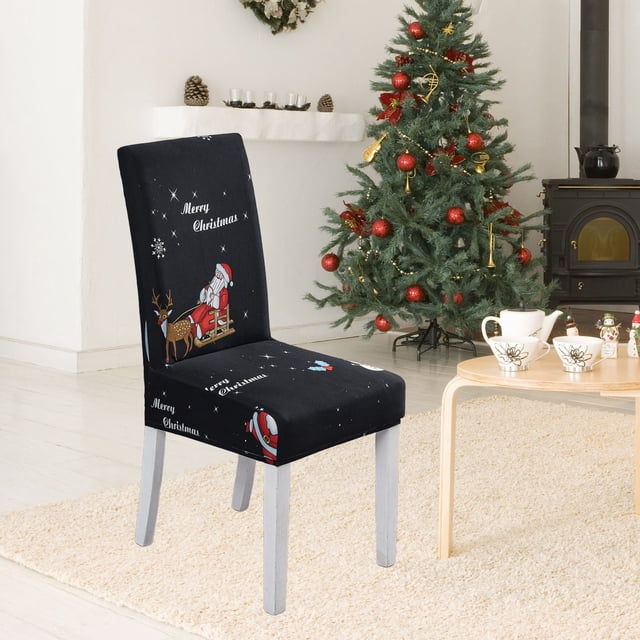 Christmas Chair Cover With Elastic Stretchable Washable Protective Cover Suitable For Restaurant Ceremony Hotel Chair Cover