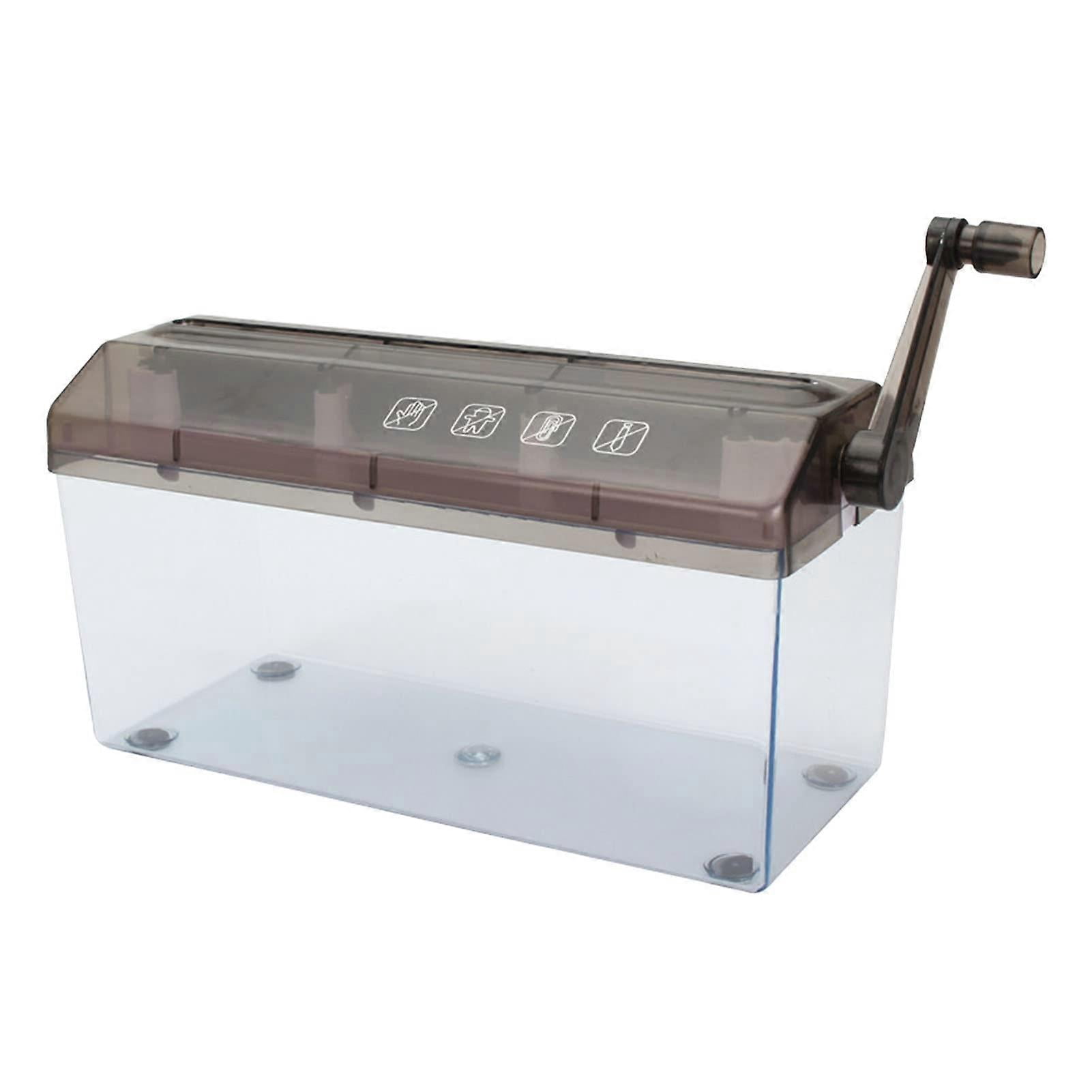 Paper Shredder Manual Hand Shredder Portable Plastic Manual Operation Transparent A4 Cutting Tool Office Classroom Home Meeting (Black)