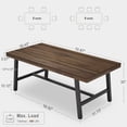 thumbnail image 2 of Table de Salle à Manger de Style Industriel de 70,87 Pouces pour 6-8 avec Cadre Métallique Robuste et Dessus en Bois, Grande Table de Cuisine et de Salle à Manger Bureau d'Ordinateur de Bureau, Bureau d'Écriture Table d'Ordinateur Poste de Travail pour Bureau à Domicile, 2 of 9