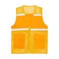 thumbnail image 4 of RUNQHUI Men Women Zipper High Visibility Reflective Safety Vest Construction Work Mesh Fabric Work Clothes Earthy Yellow 170, 4 of 5