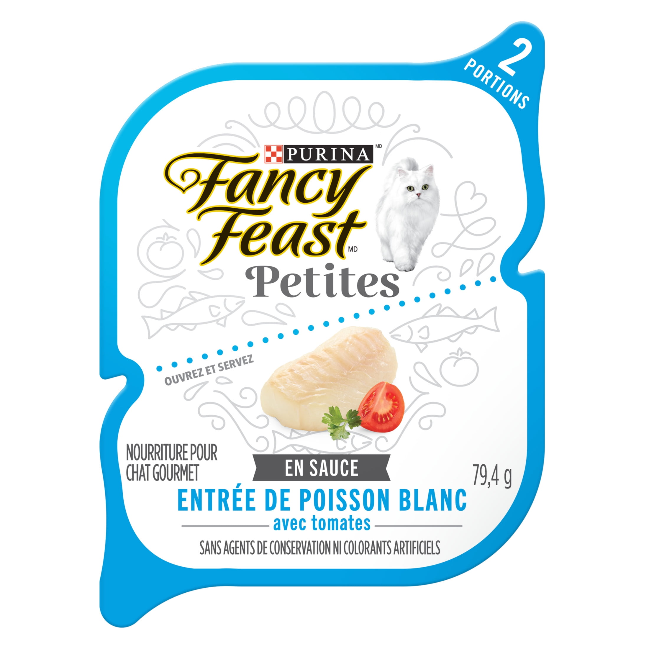 Fancy Feast Petites Entrée de Poisson Blanc avec Tomates Nourriture pour Chat Gourmet