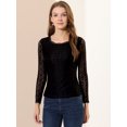 thumbnail image 3 of INSPIRE CHIC Blouse en Dentelle Transparente à Broderie Florale pour Femme à Col Rond à Manches Longues TG Noir, 3 of 6
