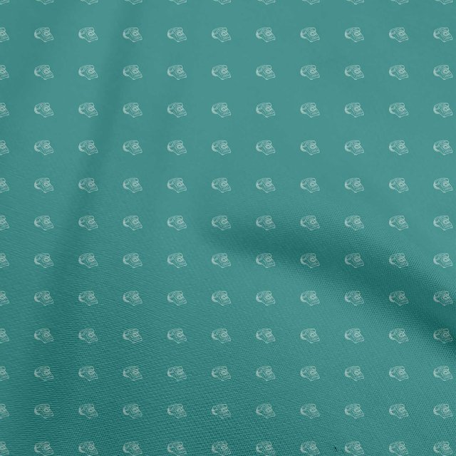 oneOone Tissu Popeline de Coton Vert Sarcelle Rétro Matériel de Couture Imprimé Tissu au Mètre 42 Pouces de Large