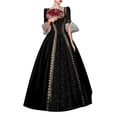 thumbnail image 1 of Tqyyweavej Robe Victorienne pour Femmes Robes Médiévales Renaissance Manches 3/4 Vintage Reine Mariage Soirée Robes de Bal Déguisement d'Halloween, 1 of 5