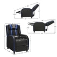 thumbnail image 2 of Gymax Fauteuil Inclinable de Jeu avec Massage, Fauteuil de Course Simple, Sofa Lounge, Siège de Cinéma Maison, Bleu, 2 of 10