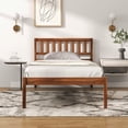 thumbnail image 4 of Gymax Twin Platform Bed with Headboard Solid Wood Leg Mattress Foundation Walnut, 4 of 9
