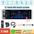 thumbnail image 3 of 5.1" Single DIN Car Radio Stereo Wireless CarPlay Auto AUX USB Bluetooth w/ MIC, 3 of 5