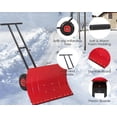 thumbnail image 4 of Kojooin Pelle Pousse-Neige de 29 Po avec Roues, Pelle à Neige en Acier Robuste avec Lame et Poignée Inclinées Ajustables, 4 of 9