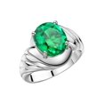 thumbnail image 3 of RYLOS Bagues pour Femmes Bague en Argent Style Classique de Designer Ovale 12X10MM Bague Solitaire en Pierre Précieuse Mai Émeraude Bijoux pour Femmes Taille 10.5, 3 of 7