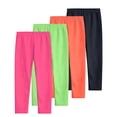 thumbnail image 2 of YUNAFFT Girls Stretchy Soft Leggings 3-12Y 4-Pack Lycra Spandex Pure Color Breathable Base Layer Pants, 2 of 9
