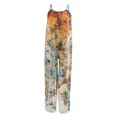 thumbnail image 2 of Sexy Dance Combinaison Longue pour Femmes, Jambes Larges, Pantalon Ample, Col Rond, Orange G, 2 of 3