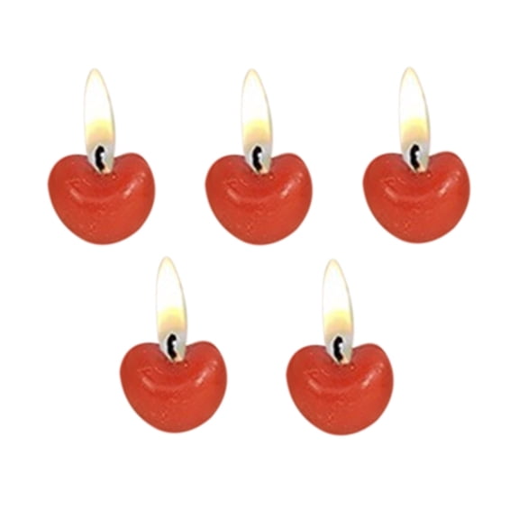 Bwiyojiz Count 5pcs 0.78"Lx0.59"H Wax Birthday Candle Fruit Shaped Cake Cute Baking Party Decorative Ornaments Home Decor, Red, Gifts for Friend
