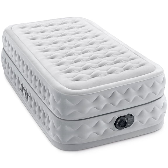 Intex Matelas Pneumatique à Circulation d'Air Suprême, Matelas d'Air Surélevé et Pompe Intégrée, Simple