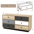thumbnail image 4 of Costway Commode Double à 6 Tiroirs Tour de Rangement pour Chambre Couloir Entrée, 4 of 10