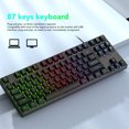 thumbnail image 3 of Mechanical Keyboard, USB Wired Keyboard 87 Keys Black  For PC, 3 of 8