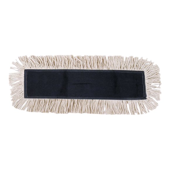 Boardwalk BWK1624 24 in. x 5 in. Cotton/Synthetic Disposable Cut End Dust Mop Head - White