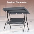 thumbnail image 3 of Costway Patio 3 Seats Canopy Swing Glider Hammock Steel Frame Cushioned Backyard Grey, 3 of 10