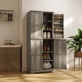 thumbnail image 2 of HOMCOM Farmhouse Kitchen Pantry Cabinet, Kitchen Storage Cabinet, Grey, 2 of 10