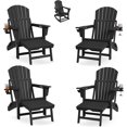 thumbnail image 1 of IdealHouse Rocking Adirondack Chairs Set of 4, Folding Adirondack Rocking Chair With Footrest, Adirondack RockingChair Outdoor With Retractable Ottoman and Cup Holder, 1 of 7