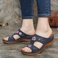 thumbnail image 1 of DPTALR Sandales à Talon Compensé d'Été pour Femmes avec Broderie Florale Chaussures pour Femmes, 1 of 4