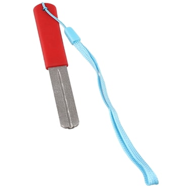 GLFILL Hameçon de Pêche Portable d'Extérieur à Double Rainure, Aiguiseur, Hameçon de Meulage, Outil d'Aiguisage, Accessoire de Pêche, Couleur Aléatoire
