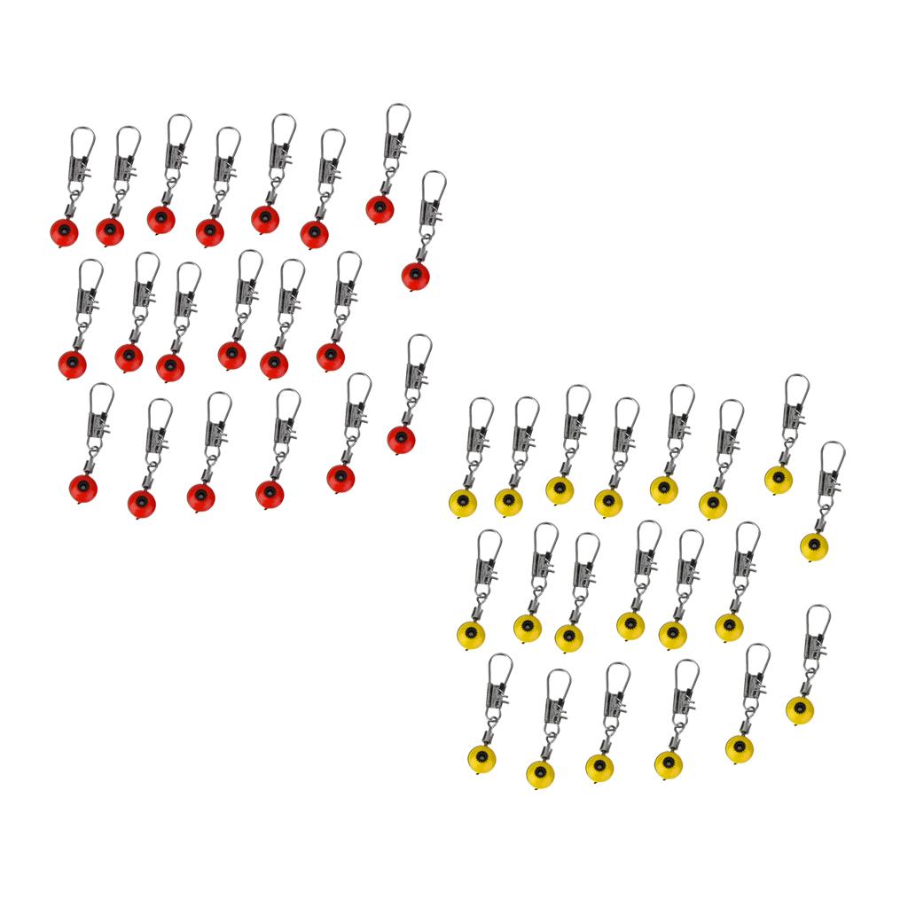 jinwen 40 Pcs Connecteur à Clip pour Haricots Spatiaux de Pêche, Pivotant, à Bouton-Pression