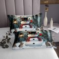thumbnail image 3 of Xmas Snowman Bedspread Set Cute Rabbit Coverlet Set,Merry Christmas Quilt Set King,Xmas Snowflake Quilted Cartoon Christmas Decorations, 3 of 5