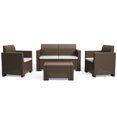 thumbnail image 1 of Costway 4PCS Patio Sofa Loveseat Cushioned Made In Italy Brown, 1 of 9