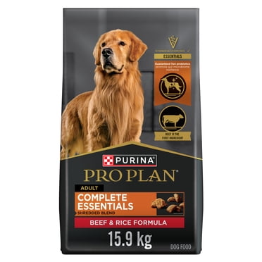 Purina Pro Plan Complete Essentials Shredded Blend Beef & Rice Formula, Dry Dog Food 15.9 kg