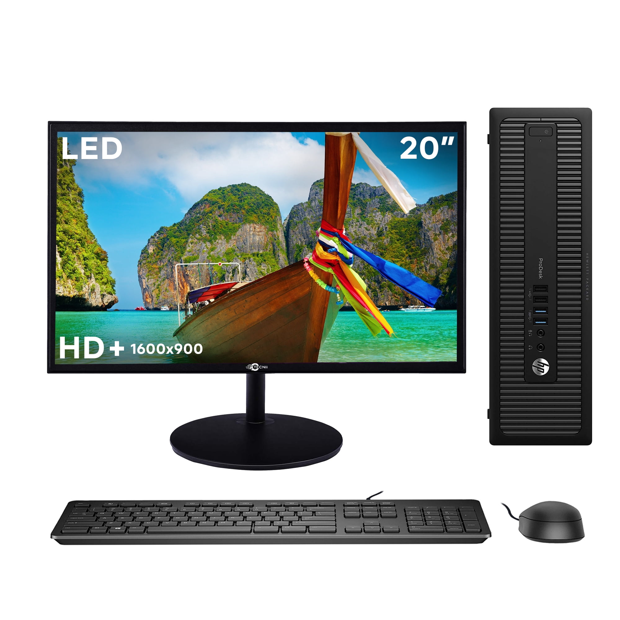 HP 600 G4 SFF Desktop Computer with 24" Monitor | Intel Core i5 3.20 GHz | 8GB DDR4 RAM 180GB SSD 500GB HDD | Windows 11 Pro WiFi Bluetooth| Refurbished