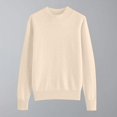 thumbnail image 2 of Penkiiy Chandails d'Automne pour Femmes 2024, Chandail Léger et Doux pour Femmes à Col Rond, Manches Longues, Tricot, Haut, S Beige, 2 of 7