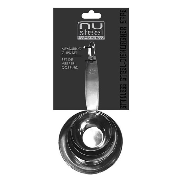 NuSteel TG-MC-4 Gobelet Doseur en Acier Inoxydable Steel - Ensemble de 4