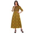 thumbnail image 2 of Moomaya Robe Tunique Imprimée à Manches Roulées, Kurti Long avec Fente avant pour Femmes, 2 of 5