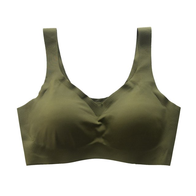 B91xZ Adjustable Strap Scoop Neck Bra Full Figure Wirefree Jacquard Back Support Posture Bra,AG L
